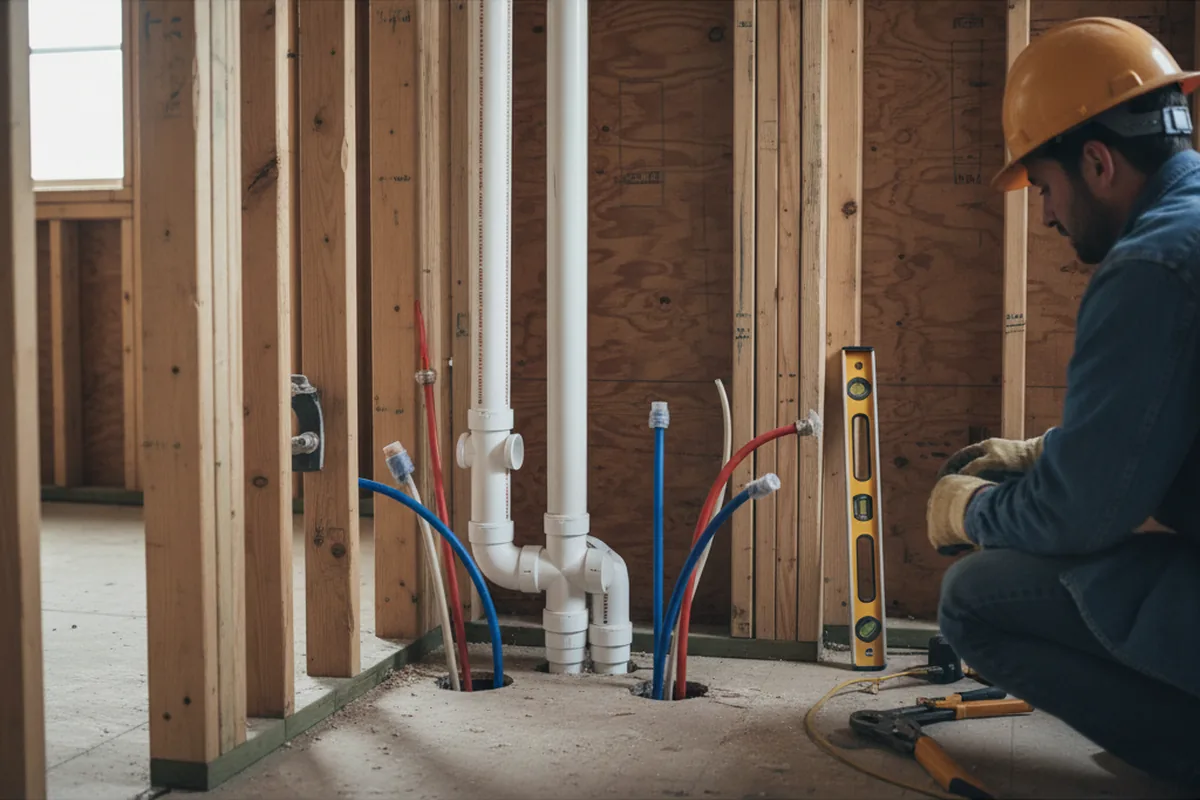 Drain and supply rough-in during Garbage Disposal Repair in Fawn Grove